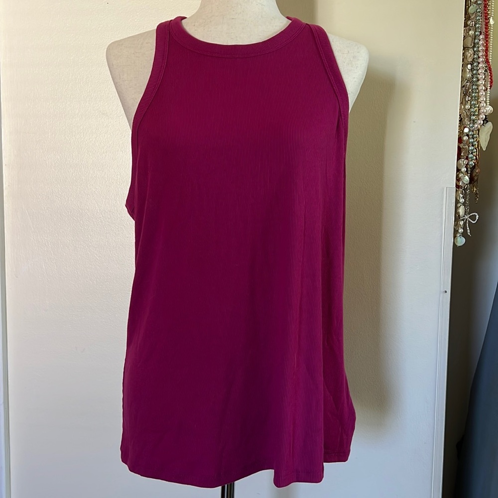 Old Navy dark jewel-tone pink racer back tank